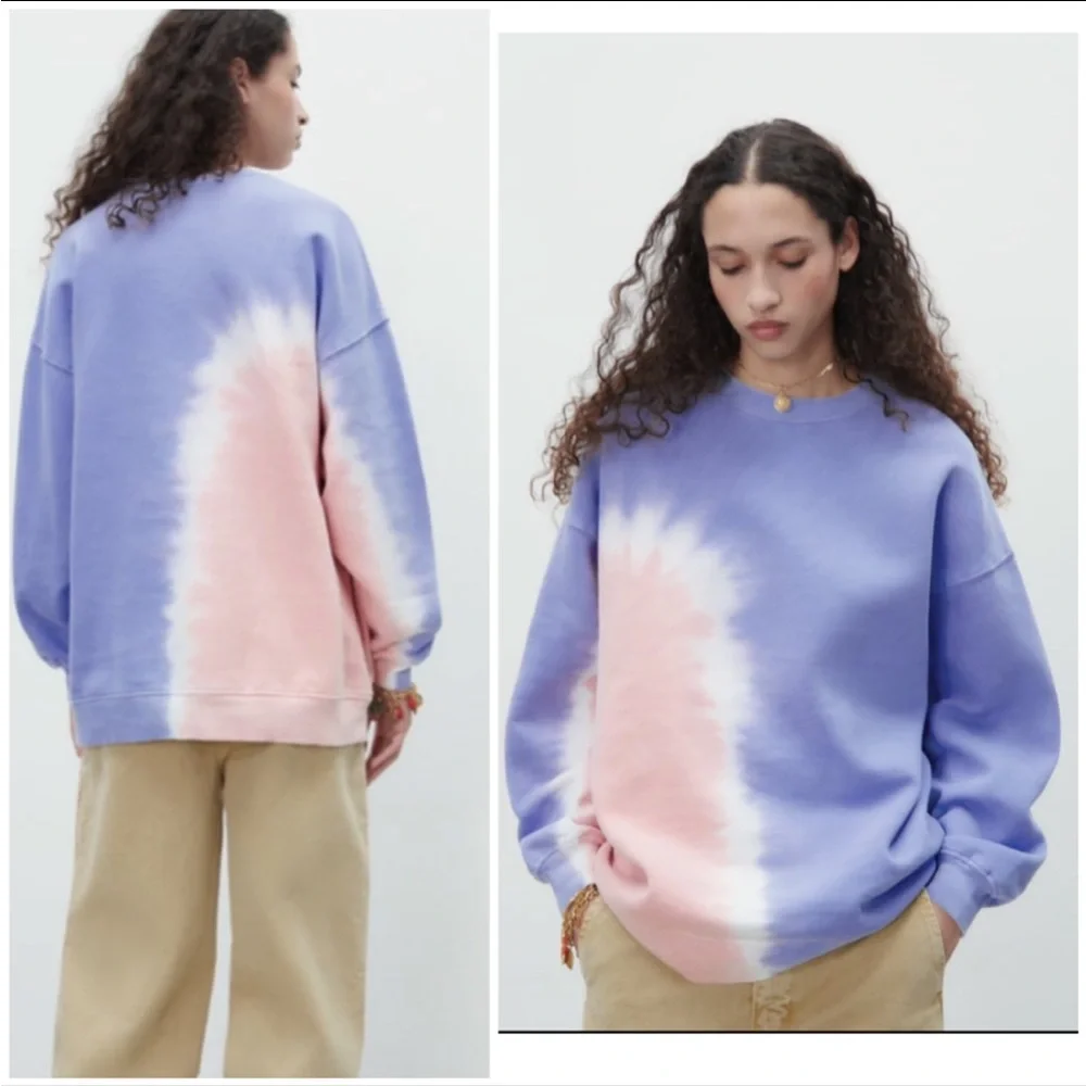 Zara pastel tie dye sweatshirt , designer